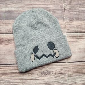 Mimikyu Pokemon Inspired Gray Embroidered Beanie
